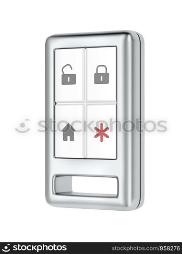 Remote control for home alarm or car, isolated on white background