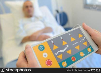 remote control of patient bed in the hospital
