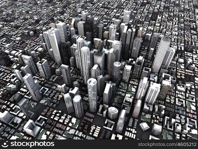 render of a big city