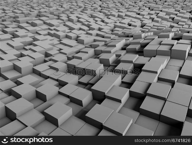 render of a grey wavy cube floor