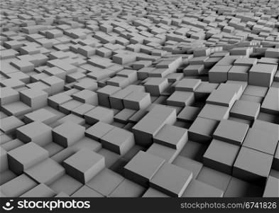 render of a grey wavy cube floor