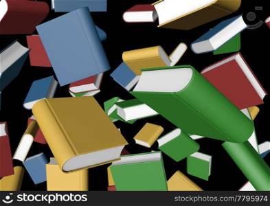 render of a lot of falling books