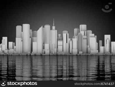 render of a skyline of an abstract city