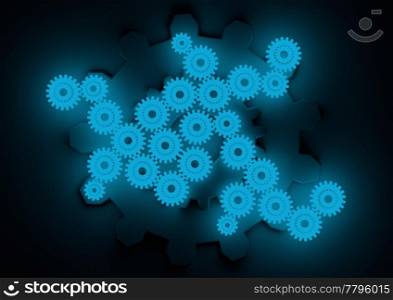 render of abstract glowing gears