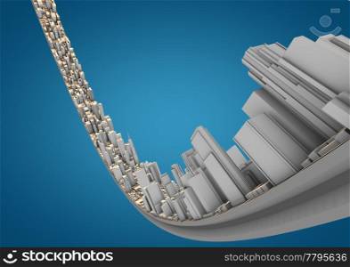 render of an abstract curved city