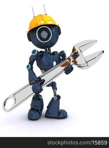 Render of an android Builder with a wrench