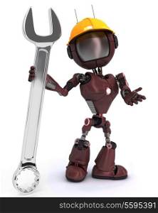 Render of an android Builder with a wrench
