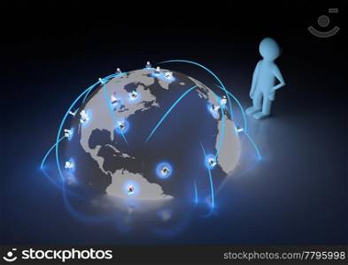 render of several people connected to each other around the world