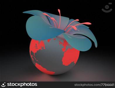 render of the planet blooming