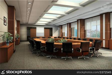 Rendering of modern meeting room