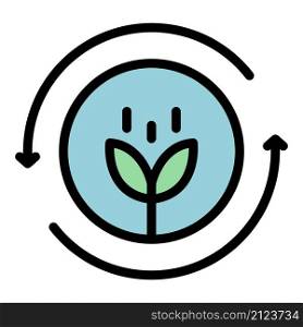 Renewable bioenergy icon. Outline renewable bioenergy vector icon color flat isolated. Renewable bioenergy icon color outline vector