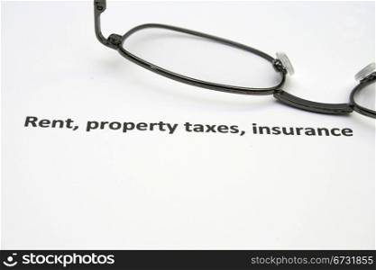 Rent property and taxes