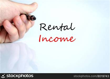 Rental income text concept isolated over white background