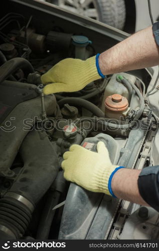 Repairing automotive body. Repairing automotive body closeup photo