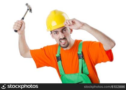 Repairman in coveralls in industrial concept