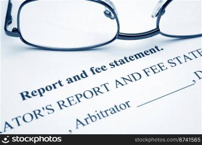Report and fee statement