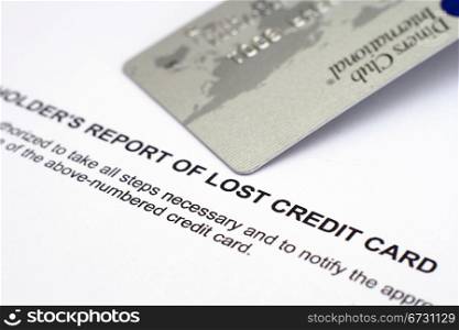 Report of lost credit card