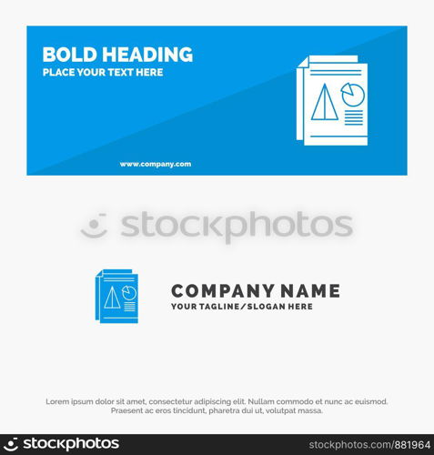 Report, Presentation, Pie, Chart, Business SOlid Icon Website Banner and Business Logo Template