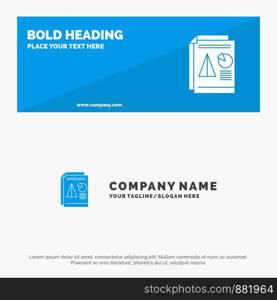 Report, Presentation, Pie, Chart, Business SOlid Icon Website Banner and Business Logo Template