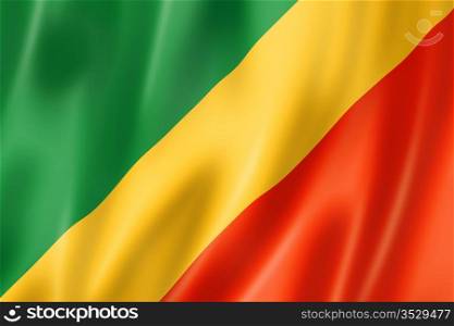 Republic of the Congo flag, three dimensional render, satin texture. Congolese flag