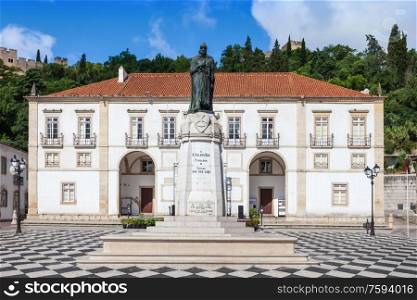 Republic Square and Town Hall in Tomar, Portugal
