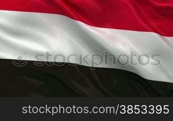 Republik Jemen Flagge im Wind. Endlosschleife