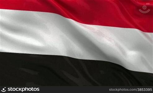 Republik Jemen Flagge im Wind. Endlosschleife
