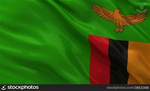 Republik Sambia Flagge im Wind. Endlosschleife