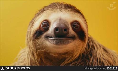 Rescued Sloth. Illustration Generative AI 