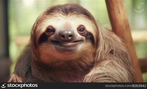 Rescued Sloth. Illustration Generative AI
