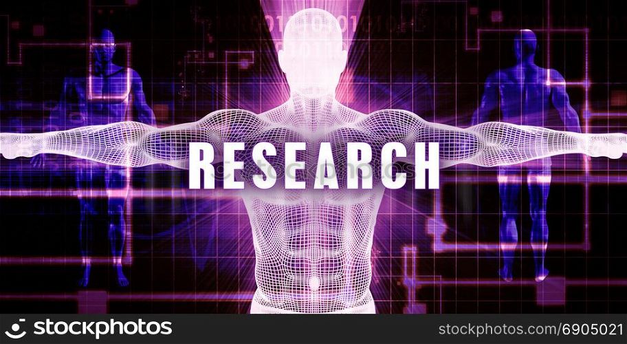 Research as a Digital Technology Medical Concept Art. Research