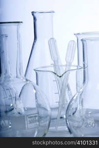 Research lab assorted glassware