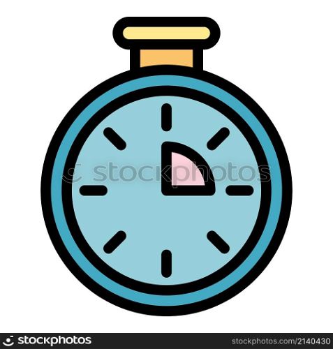 Research stopwatch icon. Outline Research stopwatch vector icon color flat isolated. Research stopwatch icon color outline vector