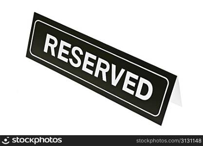 Reserved sign on white