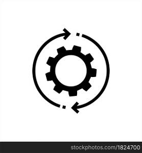 Reset Setting Icon, Initialize Icon, Default Value Reset Vector Art Illustration