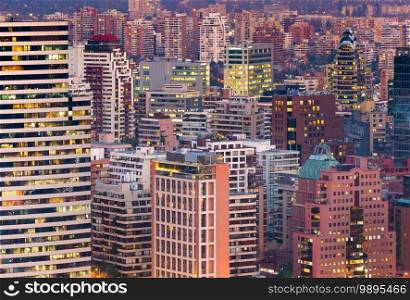 Residential and office buildings at Providencia  and Las Condes districts in Santiago de Chile