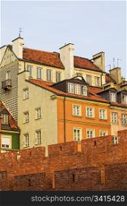Residential architecture of Old Town in Warsaw, Poland