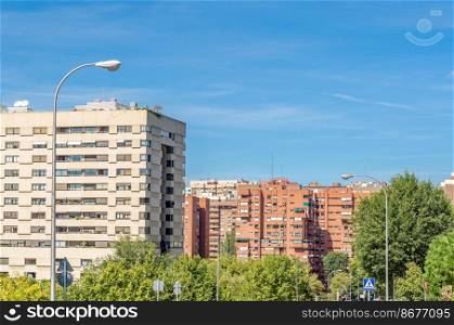 Residential buildings in a neighborhood of Madrid, Spain