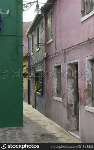 Residential buildings in Venice, Burano, Italy
