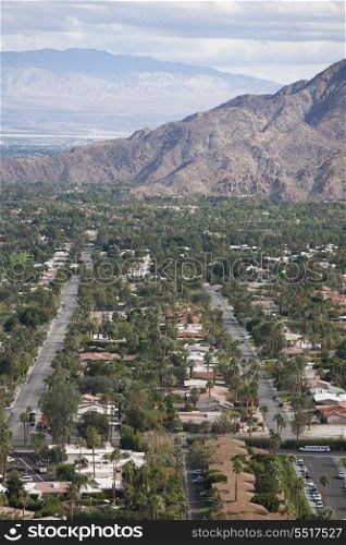Residential district and mountains