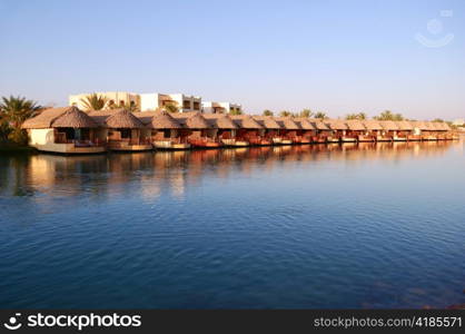 resort bungalows on water