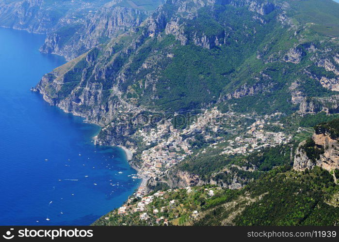 resort city in mountains and sea