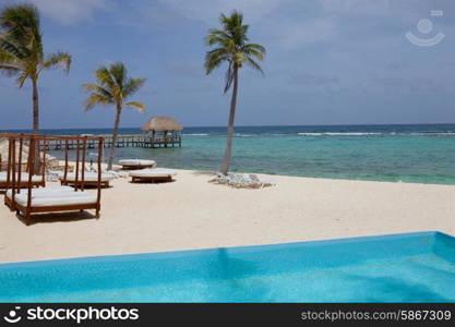 resort detail at the caribbean sea. Yucatan, Mexico