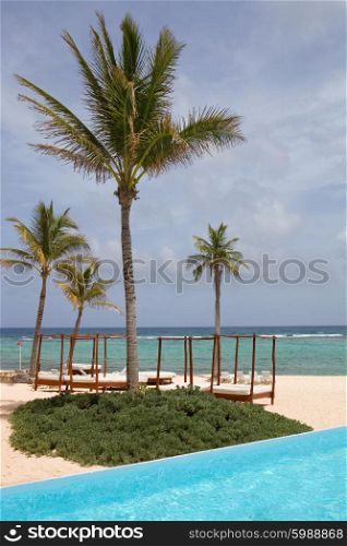 resort detail at the caribbean sea. Yucatan, Mexico