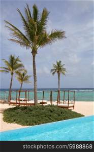resort detail at the caribbean sea. Yucatan, Mexico