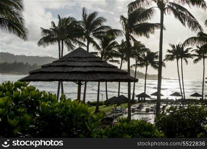 Resort on the beach, North Shore, Oahu, Hawaii, USA