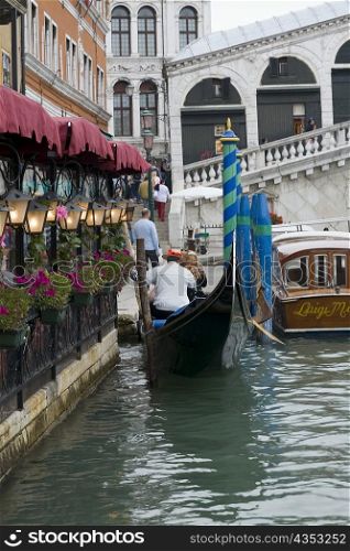 Restaurant at the waterfront, Grand Canal, Venice, Italy