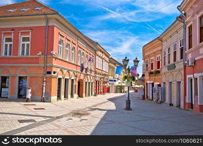 Restaurant central street of Novi Sad summer view, Vojvodina region of Serbia