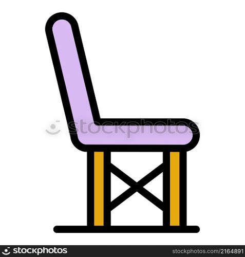 Restaurant chair icon. Outline restaurant chair vector icon color flat isolated. Restaurant chair icon color outline vector