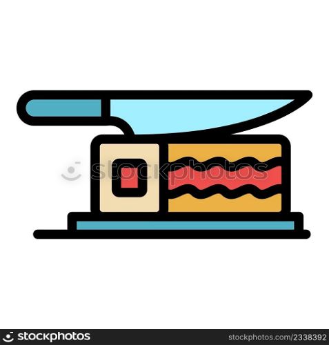 Restaurant knife sushi icon. Outline restaurant knife sushi vector icon color flat isolated. Restaurant knife sushi icon color outline vector